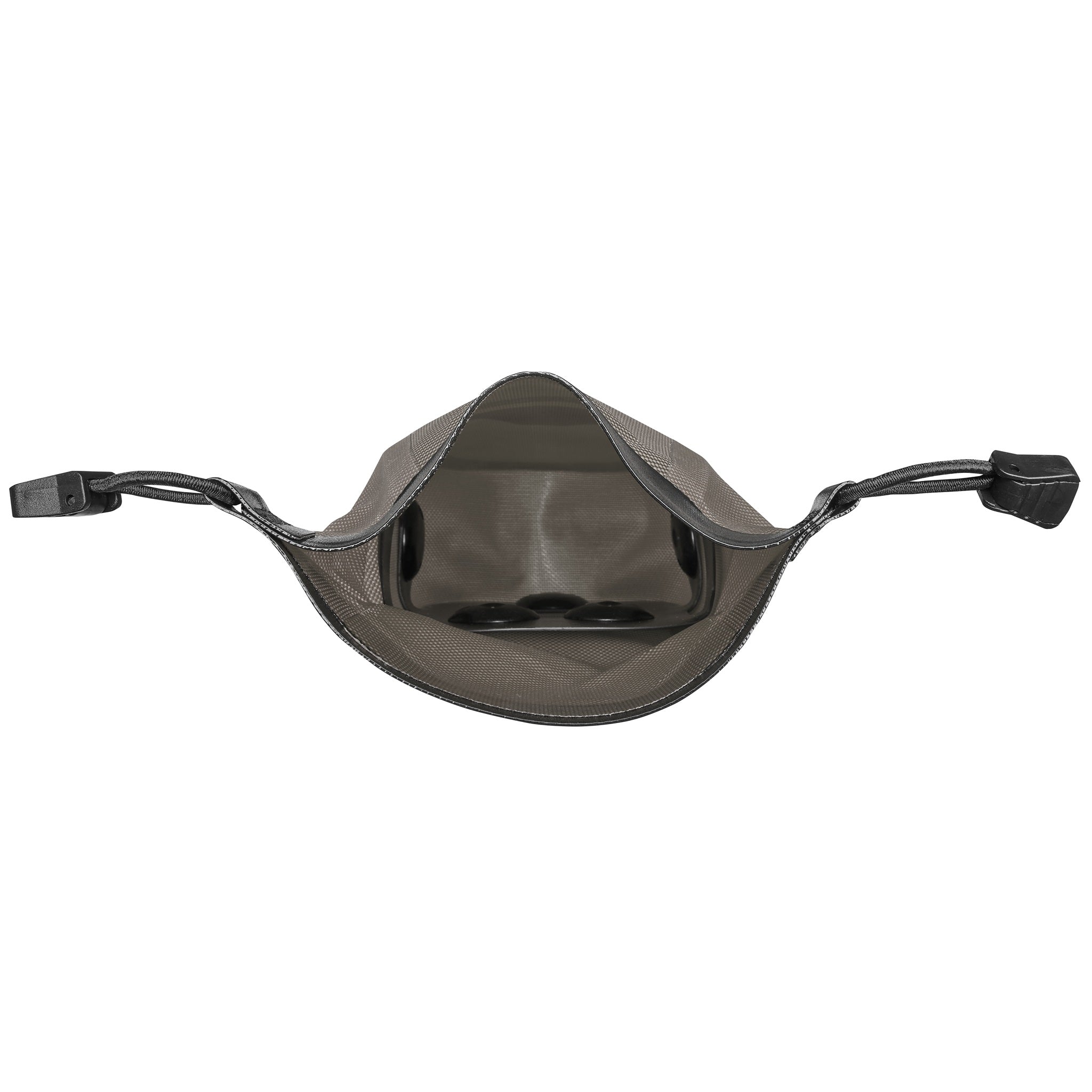 Innenansicht der ORTLIEB Micro-Bag 0.8L in dark sand mit offenem Rollverschluss
